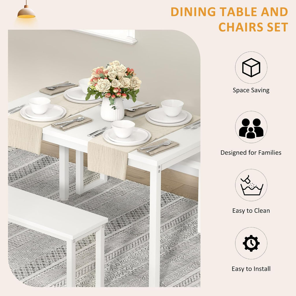 dlandhome 3-piece dining table set for 4 people,soho, close-up detail