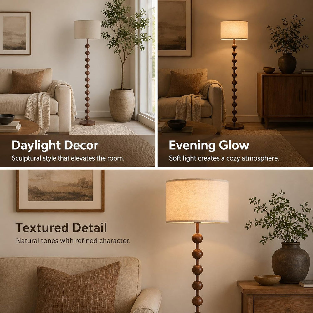 Fetason 63" Modern Farmhouse Remote Control Dimmable Floor Lamp