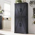ACCOHOHO 72" Tall Wooden Pantry Storage Cabinet with Door Shelves & Drawer