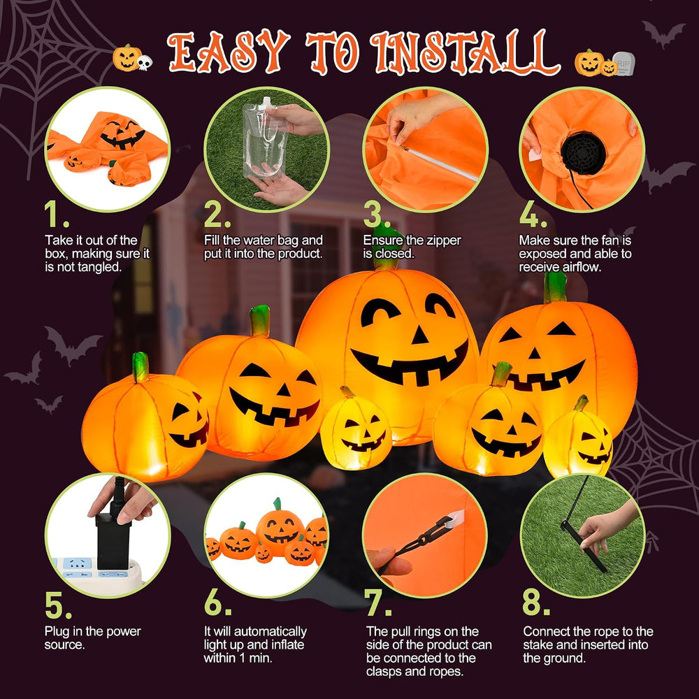 TISEJOY 7.5FT Halloween Inflatables Outdoor Decorations Pumpkin