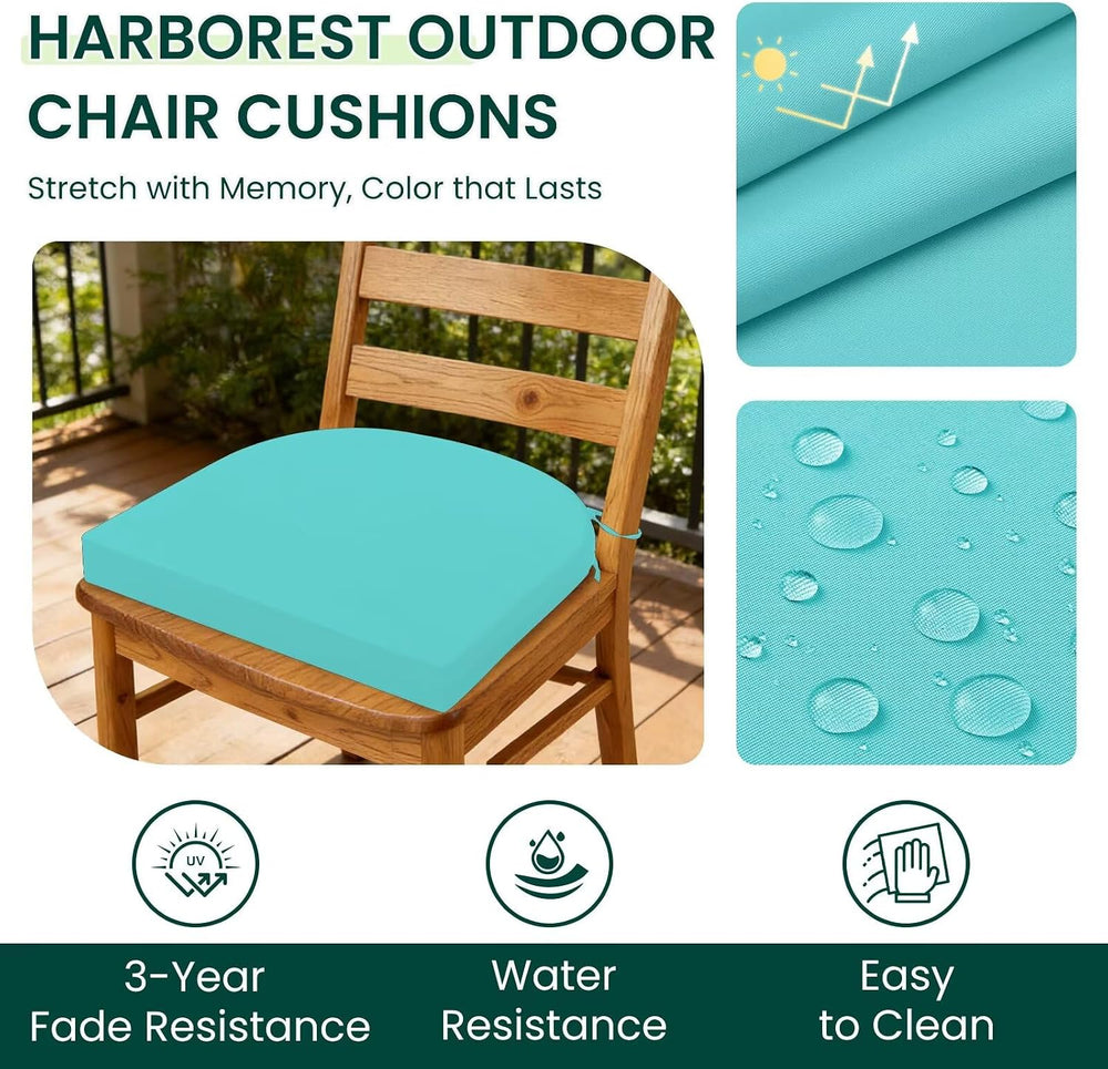 HARBOREST Outdoor Chair Cushions Set of 4, Water Resistant Patio Chair Cushio...