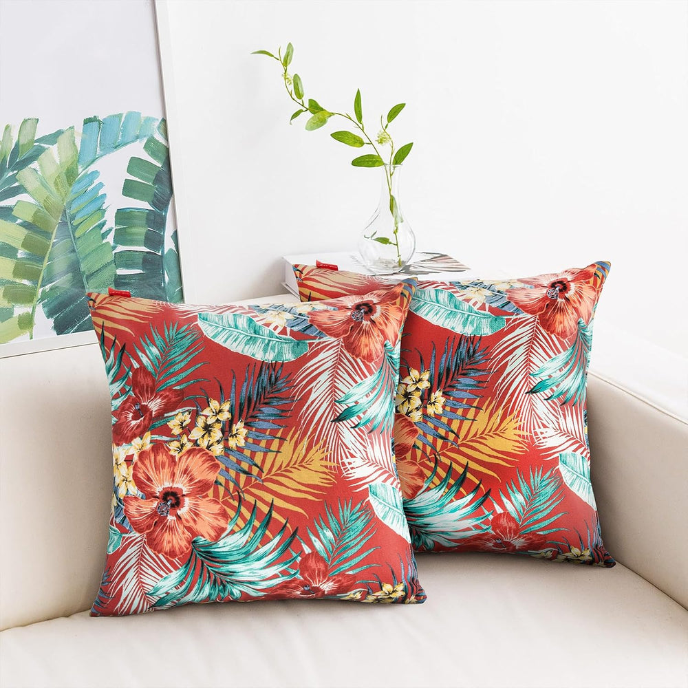 Throw Pillow with Insert, Set of 2, Outdoor Indoor Waterproof Decorative Pati...
