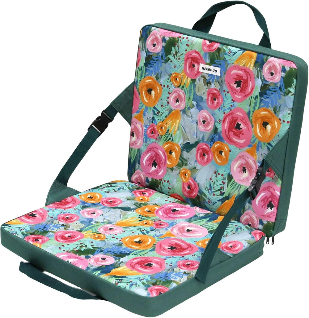 Portable Stadium Seat Cushion with Back Support - Waterproof Bleacher Pad for...