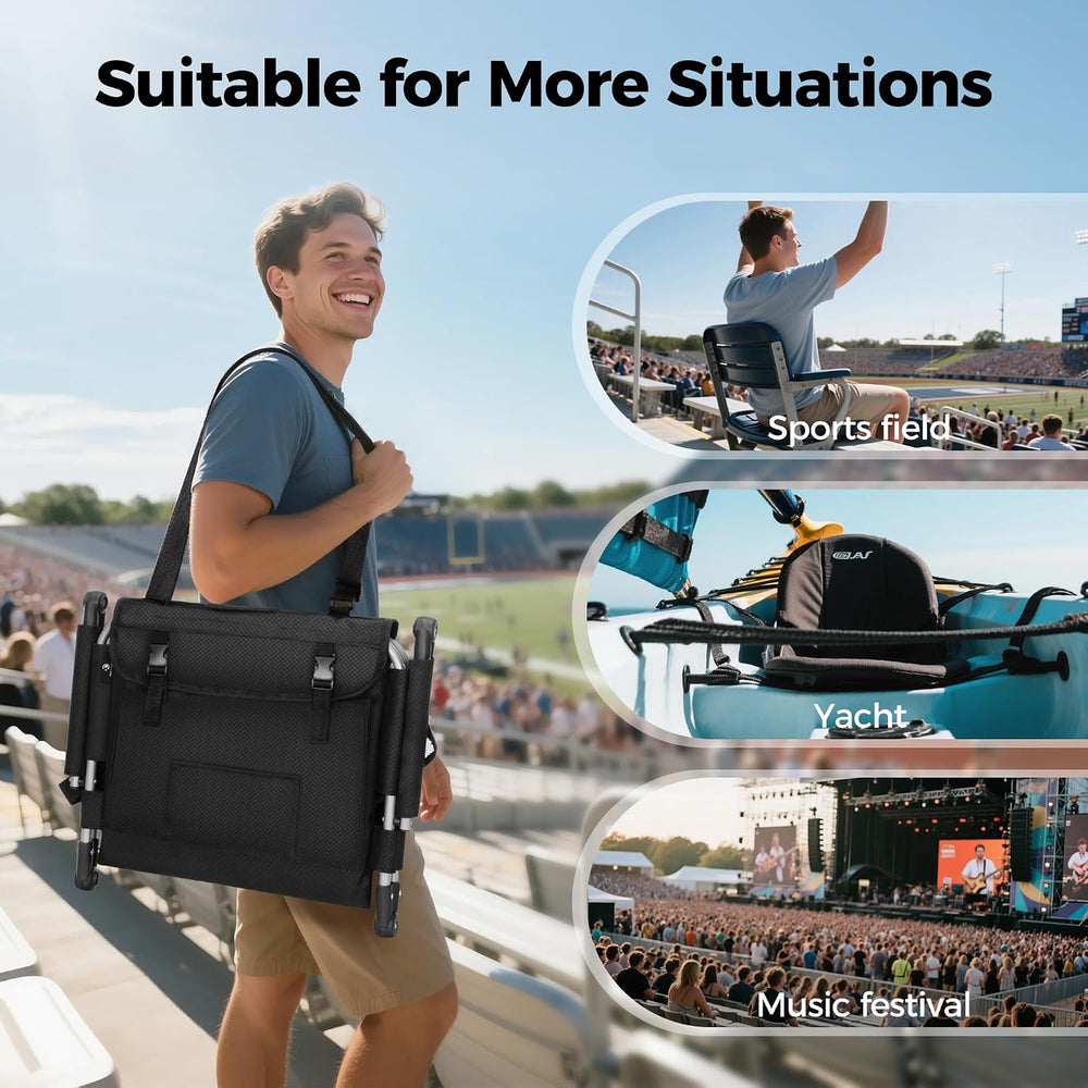 ALPHA CAMP Extra Wide Padded Stadium Seats for Bleachers with Back Support