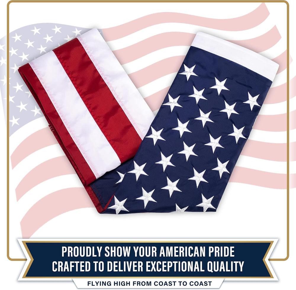 XIFAN Premium American Flag 5x8 Ft for Outside, Heavy Duty Large Nylon US Fla...