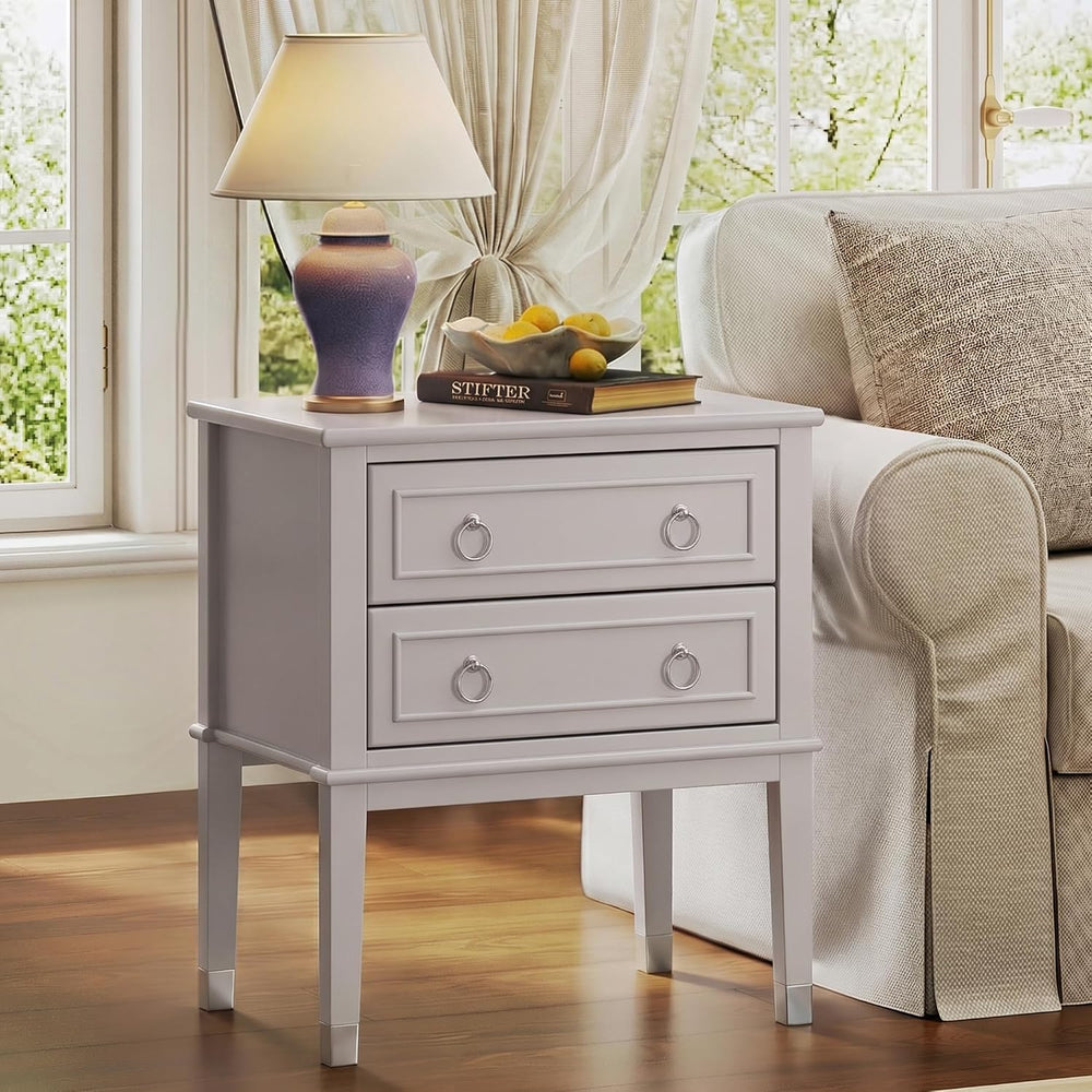 Huuger 27.6 Inch Tall Nightstand with Charging Station, USB-C Port