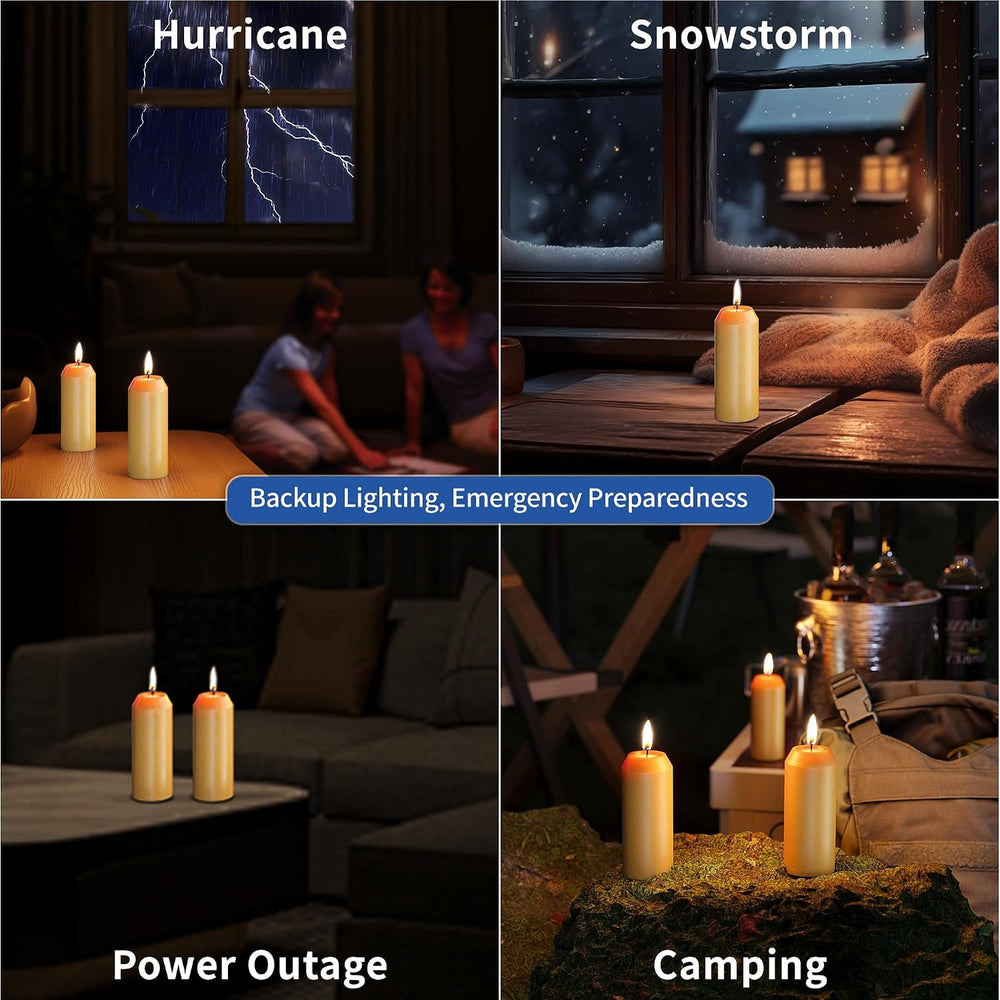 10Pack Natural Beeswax Candles, 15H+ Emergency Lantern Candles, 3.1 x 1.3