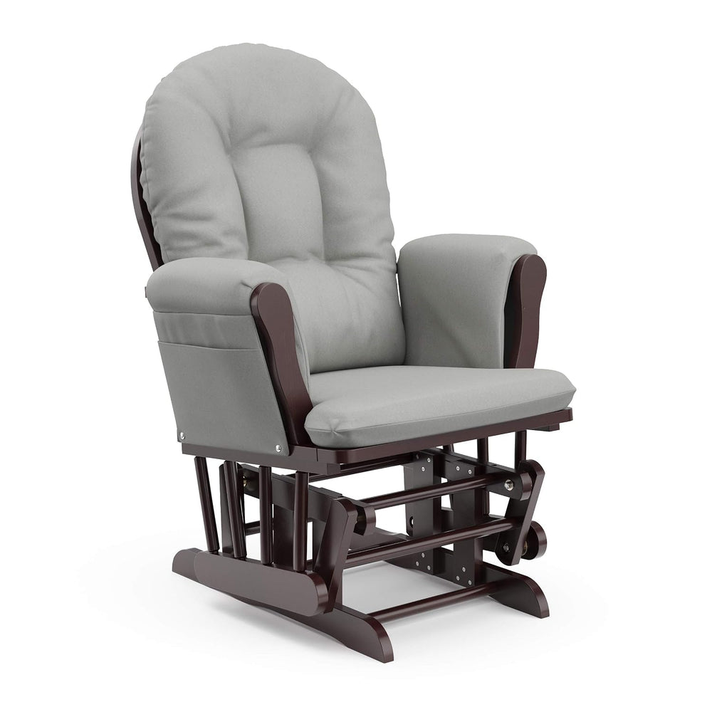 Storkcraft Premium Hoop Glider & Ottoman, Espresso/Light Gray