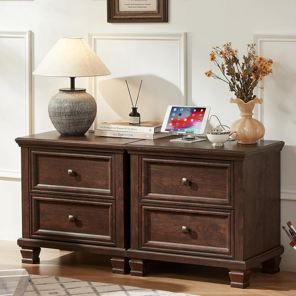 SAVOR LIFE Farmhouse Bedroom Dresser and Nightstand Set of 4, 6 Drawer Tall &...