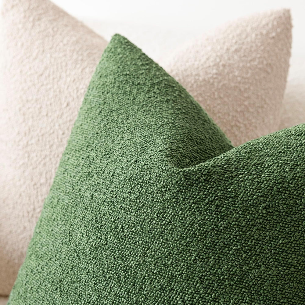 Foindtower Decorative Textured Boucle Throw Pillow Cover 26x26 Forest Green