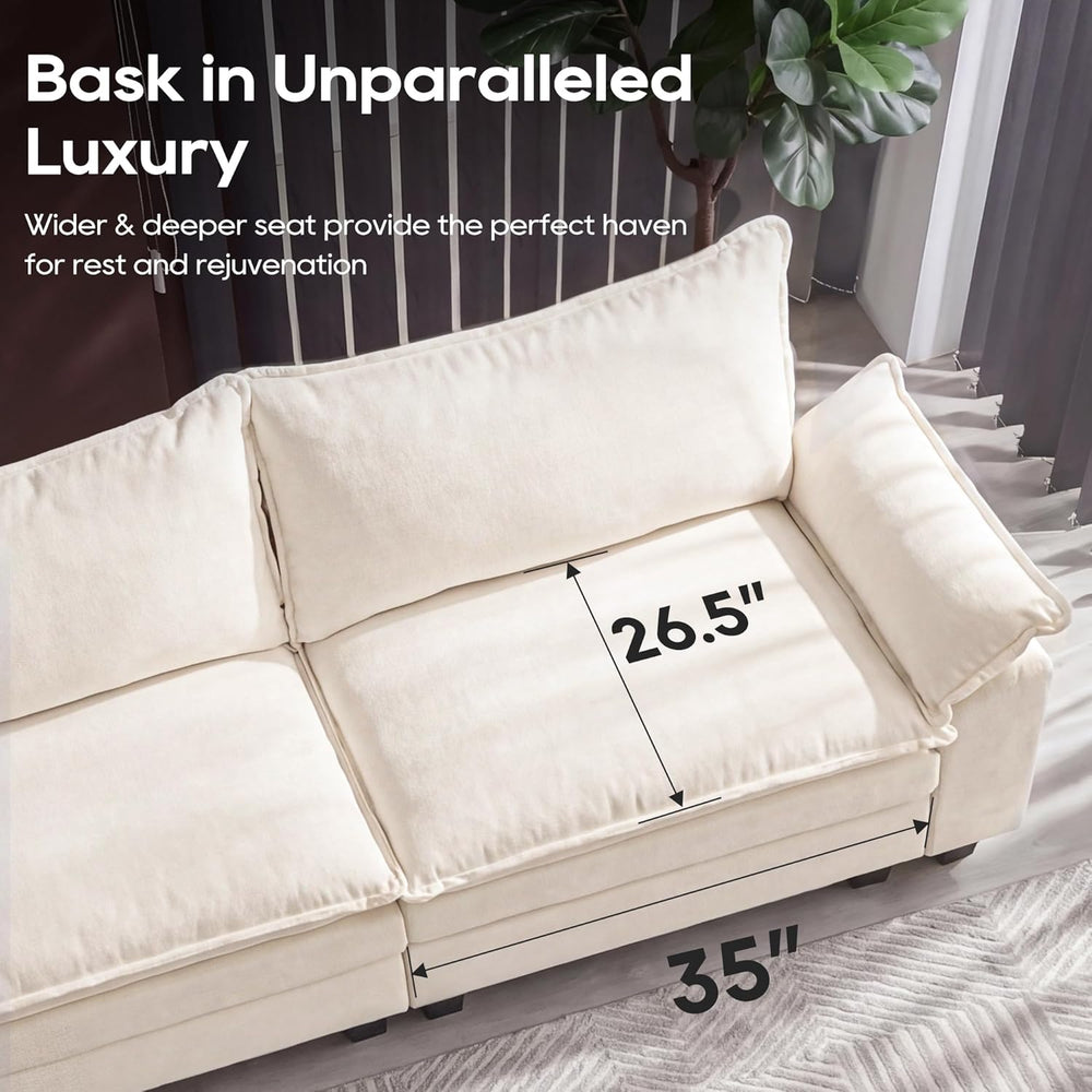 URRED Oversized Modular Sectional Sofa，Ivory：157" U Shaped