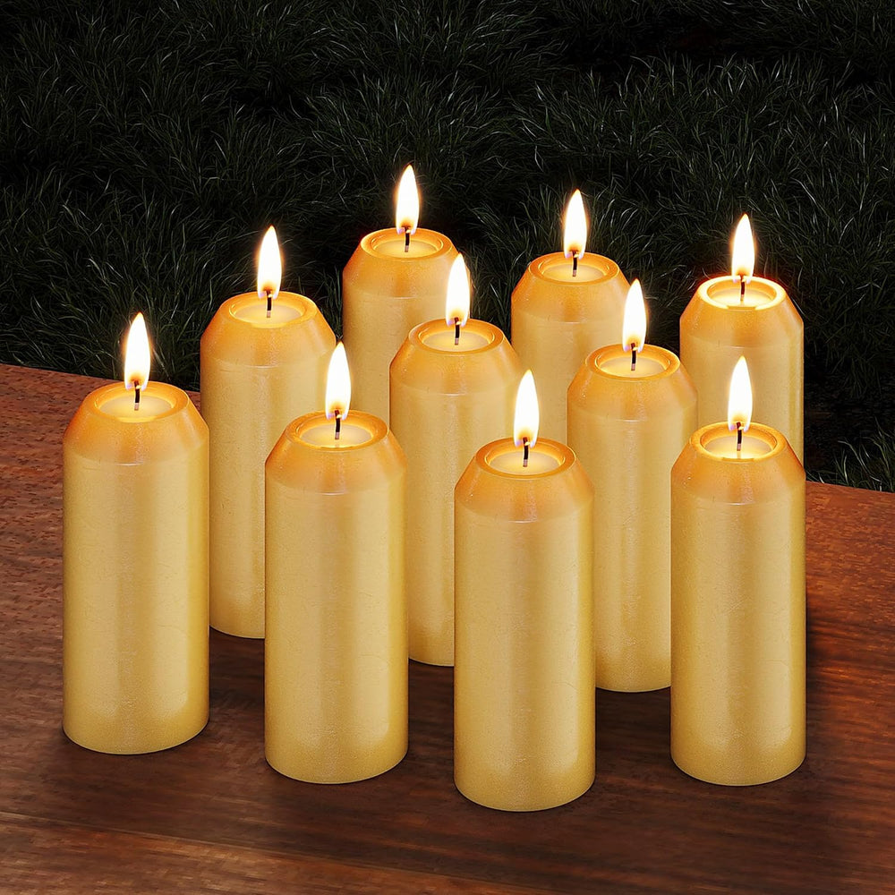 10Pack Natural Beeswax Candles, 15H+ Emergency Lantern Candles, 3.1 x 1.3