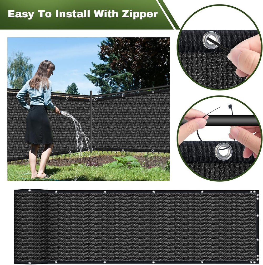Privacy Screen Fence, TOTU 4ft x 50ft Heavy Duty 170 Shade Net Cover, for Wal...