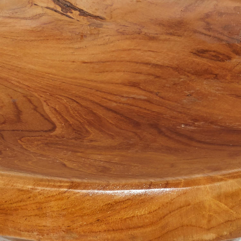 Deco 79 Teak Wood Handmade Live Edge Accent Table with Coiled Base, 13" x 13" x 19", Brown