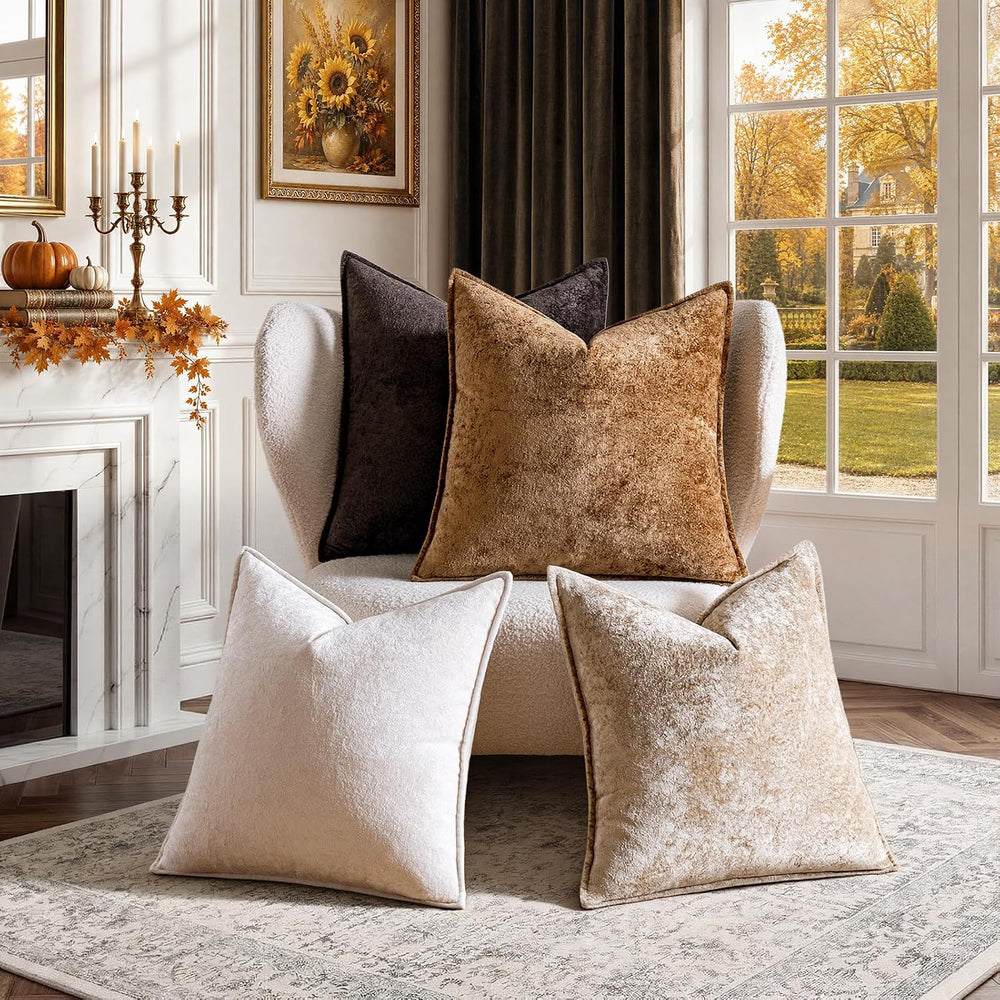 a moment Throw Pillow Covers 22X22 Inch 4 Packs,Soft Velvet Decorative Pillow...