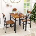 Zevemomo 3-Piece Dining Table Set, Dining Table for 2, Brown