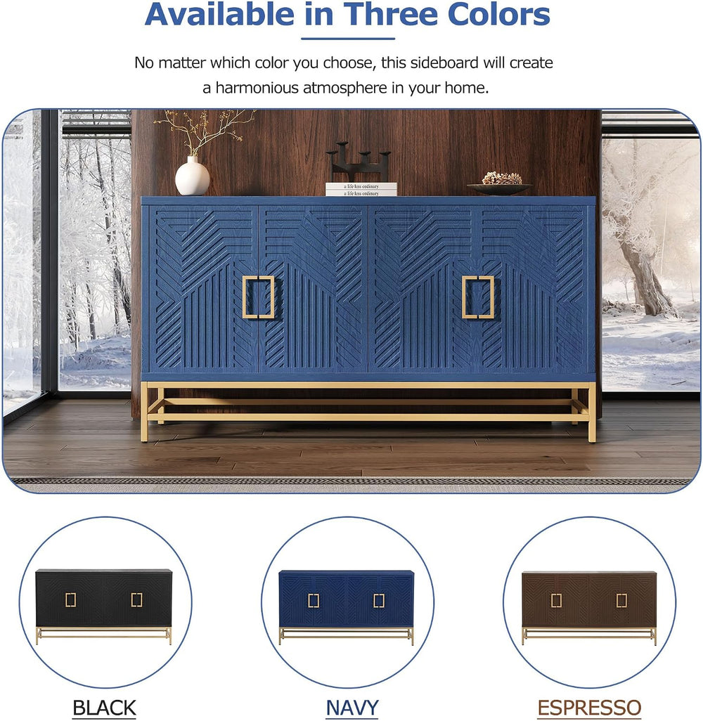 Sideboard Buffet Cabinet with Storage, Modern Storage Cabinet with Adjustable...