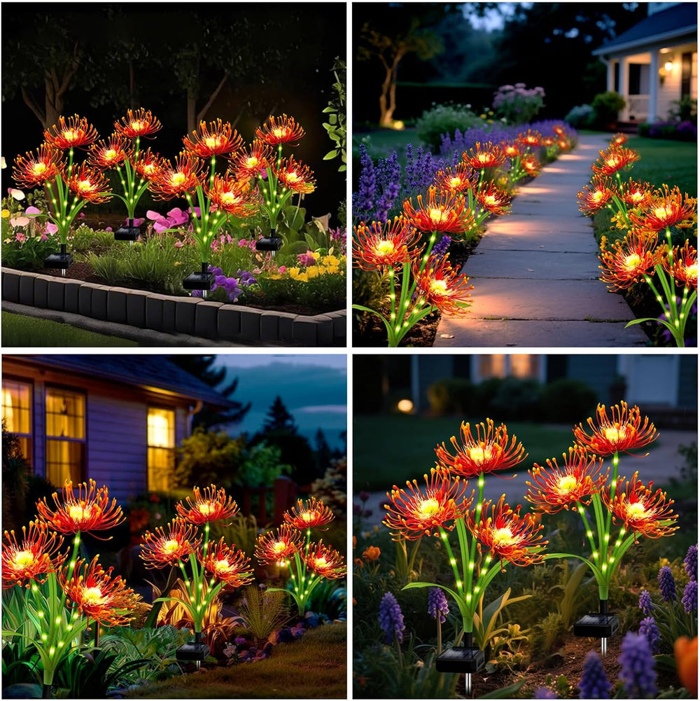 Solar Garden Flower Lights Outdoor,Fall Decor with Glowing Stems