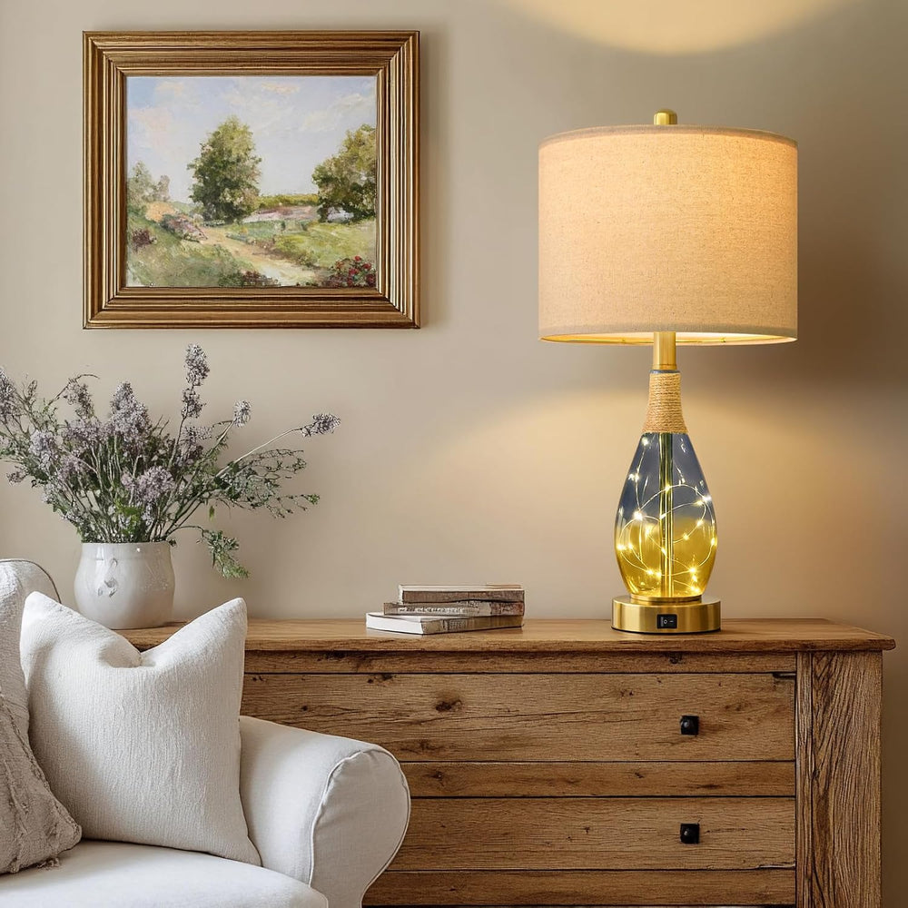 OYEARS 23" Table Lamps for Living Room Set of 2,Bedside Lamps for Night ...