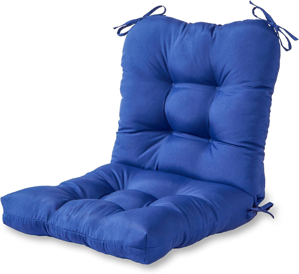 Greendale Home Fashions Outdoor 42x21-inch Seat/Back Chair Cushion, Blue