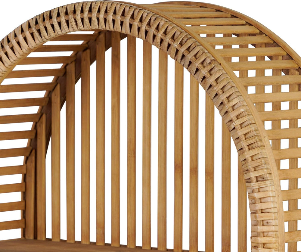 3 Tier Oval Rattan Wall Shelf