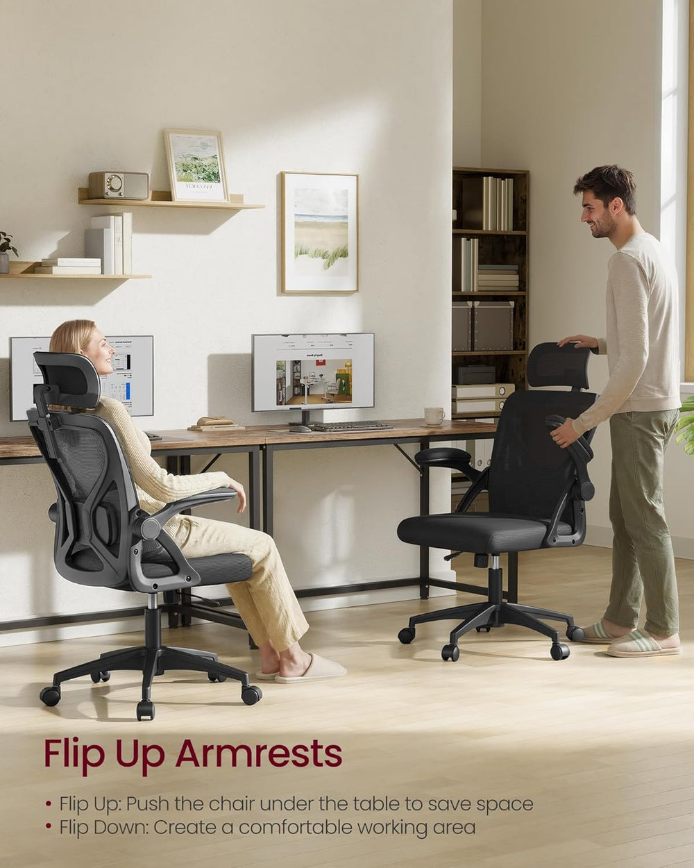 SONGMICS Ergonomic Mesh Office Chair with Adjustable Lumbar Support
