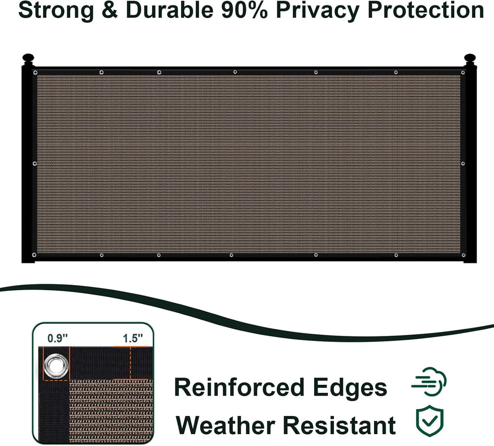 SUNLAX Privacy Fence Screen 3/4/5/6/8FT Heavy Duty Mesh Fence Net Cover with ...