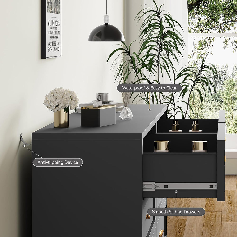 Baborokic Metal Dresser for Bedroom,Steel Chest Drawer Bedroom,4-Drawer Close...