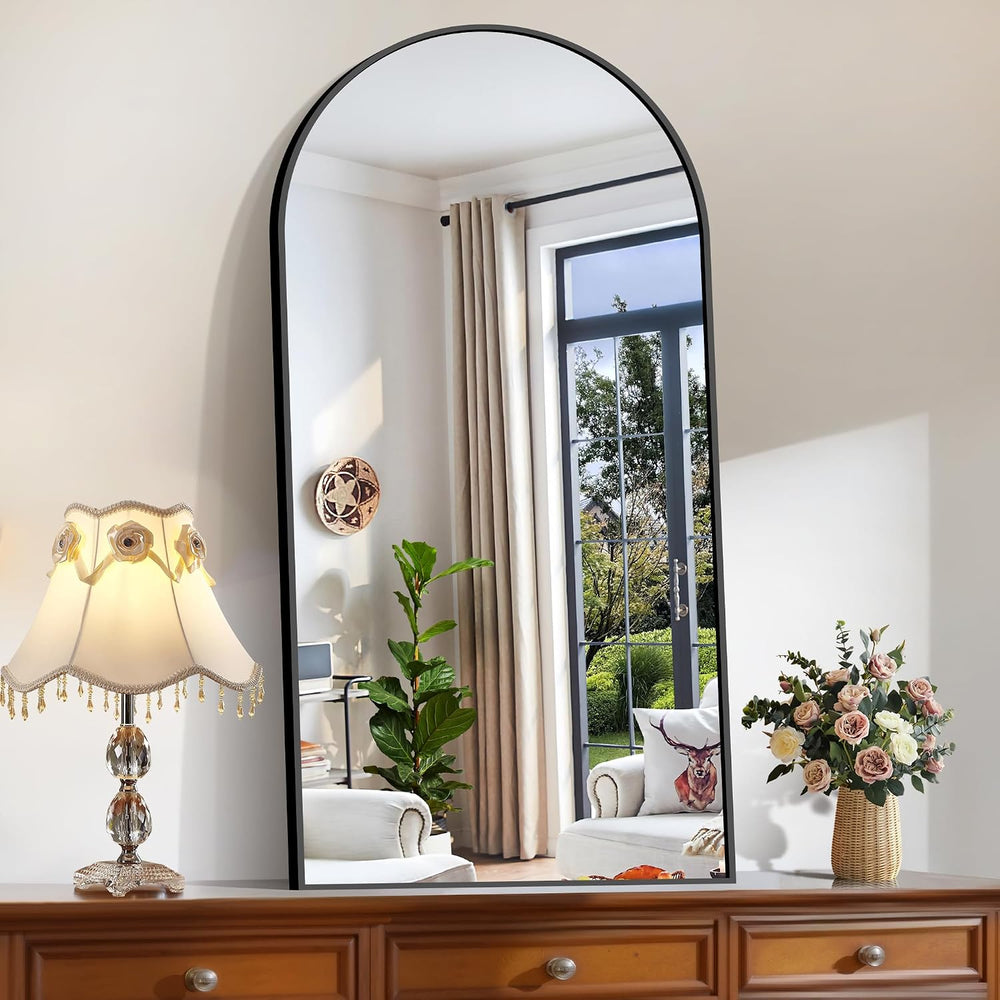 CIRCUMI Arched Wall Mirror, 24"x48" Black Arched Mirror for Bathroom
