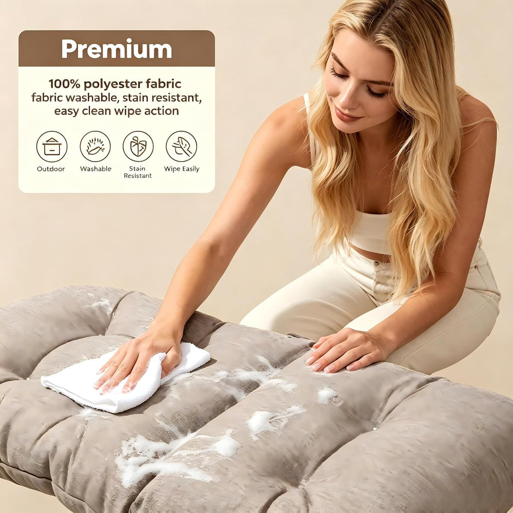 QILLOWAY Outdoor Rocking Chair Cushion 43x21 Inch, 100% Polyester Waterproof ...