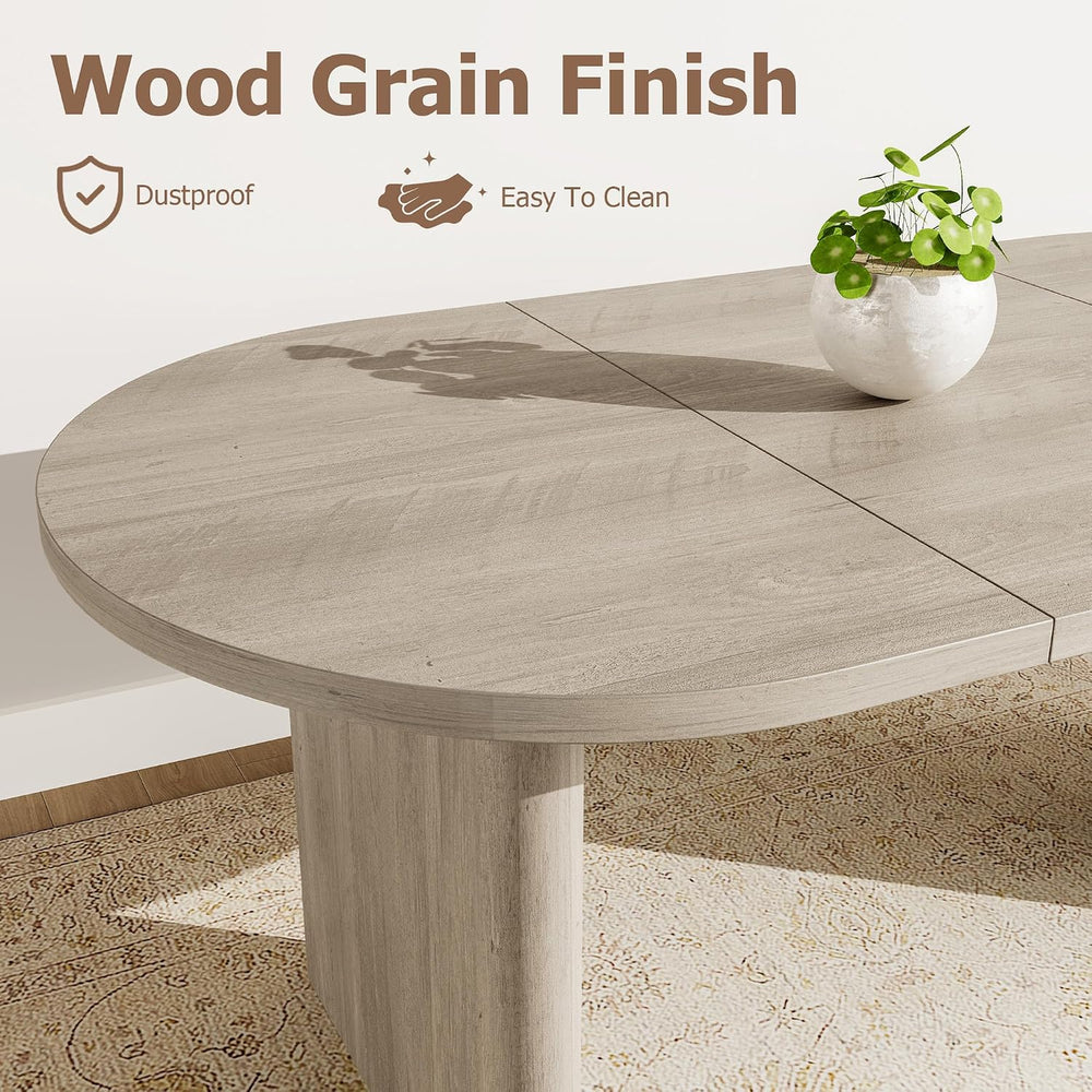 GarveeHome 5-Piece 70.8 Inch Oval Dining Table Set with Upholstered Dining Ch...