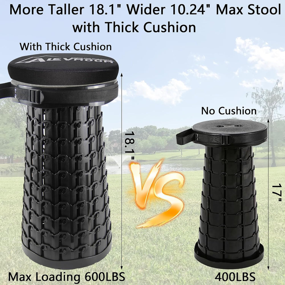 ALEVMOOM Telescoping Stool with Thick Cushion, H18.1 D10.24 Collapsible Retra...