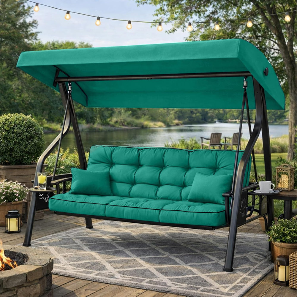 Porch Swing Cushions, Waterproof & Fade Resistant Outdoor Swing Cushion 7...