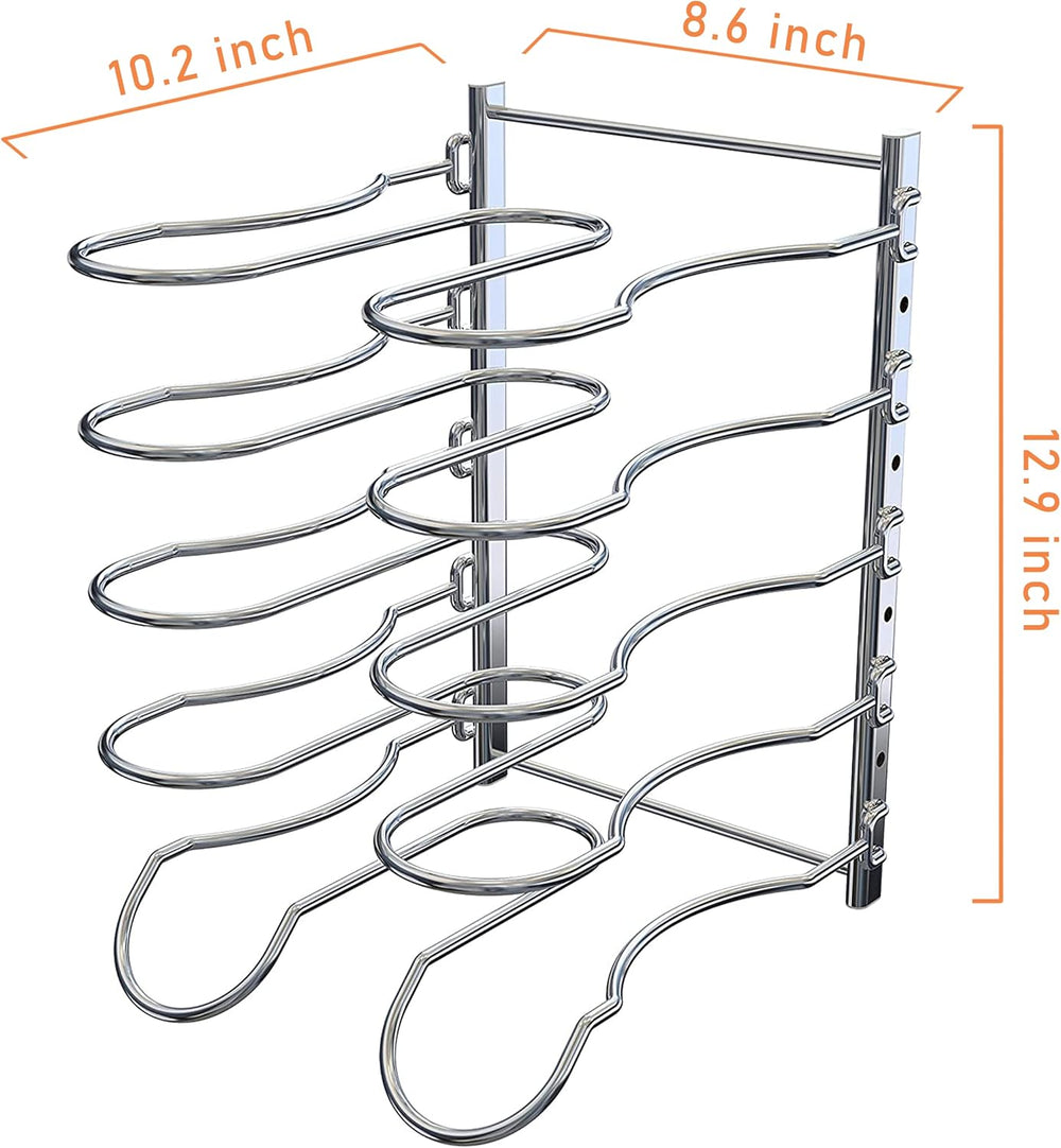 CAXXA Heavy Duty Pan Rack, Pot Lid Rack, Kitchen Cabinet Pantry Cookware Orga...