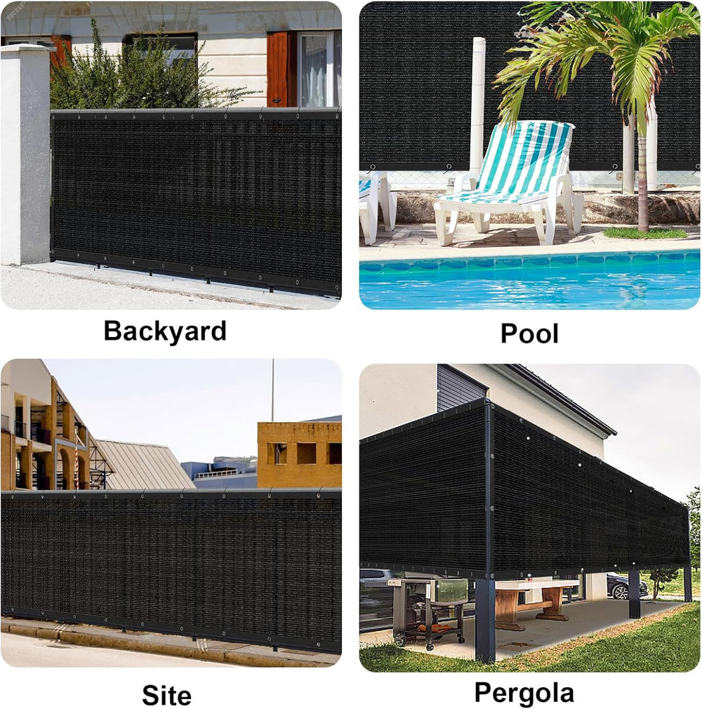 LOVE STORY Custom Size 4' x 36' Outdoor Privacy Fence Screen, Black