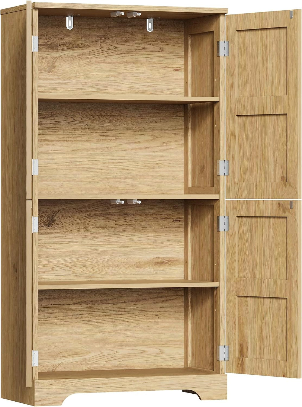ChooChoo Bathroom Floor Cabinet with 4 Doors and Adjustable Shelves
