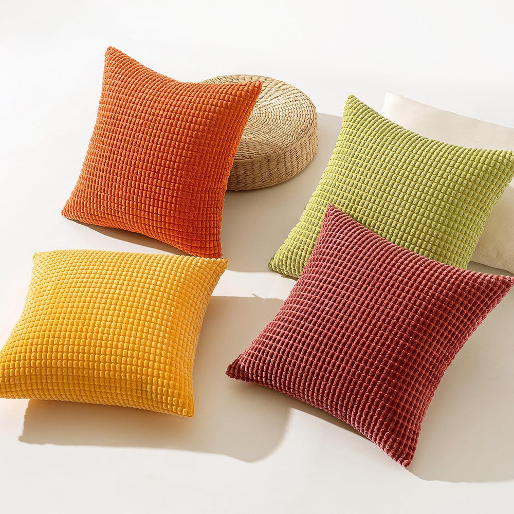 MIULEE Fall Decorative Pillow Covers 20x20 Inch Set of 4 Yellow Orange
