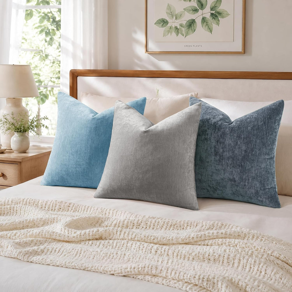 decorUhome Christmas Grey Blue Throw Pillow Covers 26X26 Set of 2