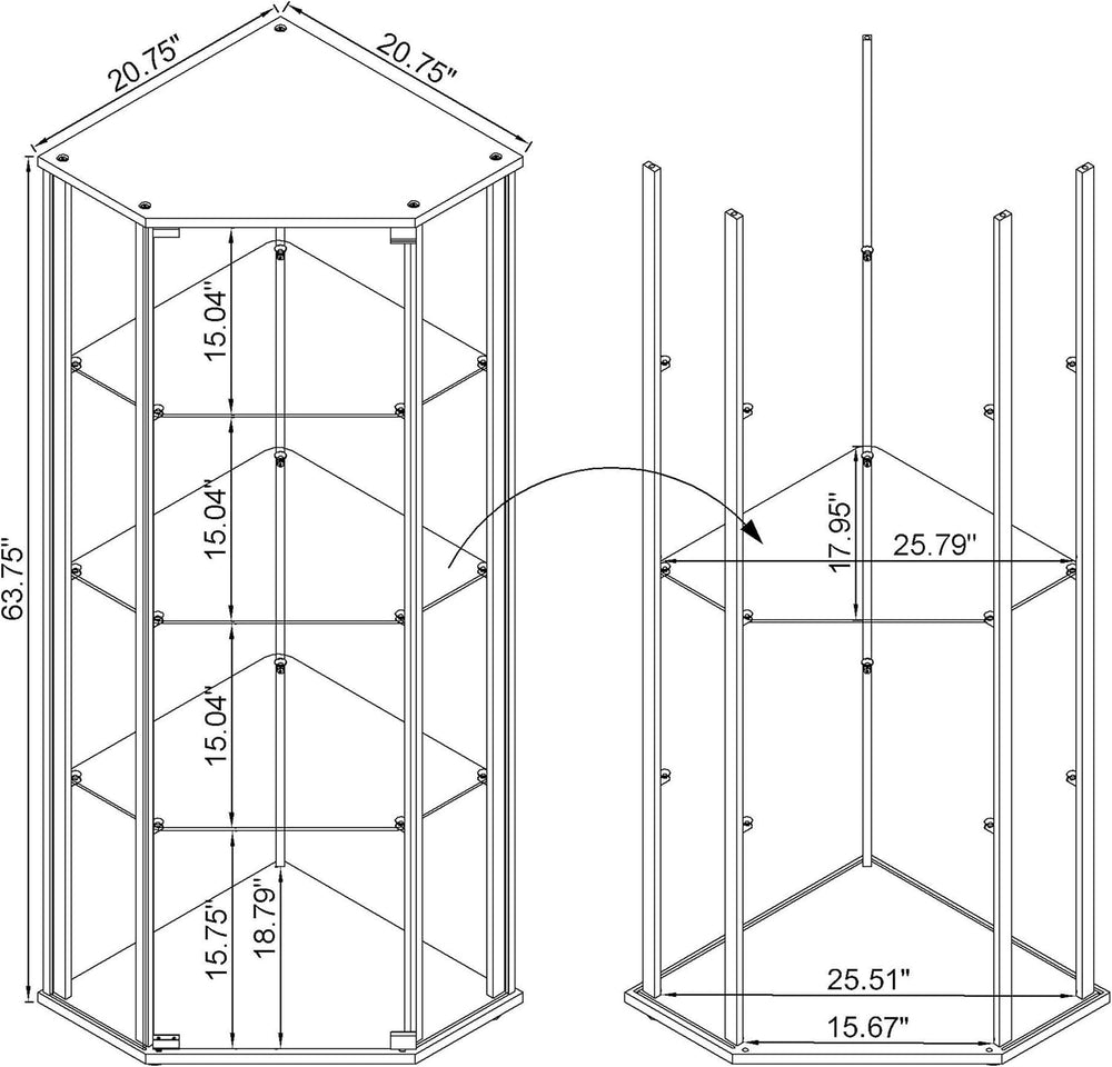 Coaster Home Furnishings - Zenobia - 4-Shelf Curio Cabinet with Metal Support...
