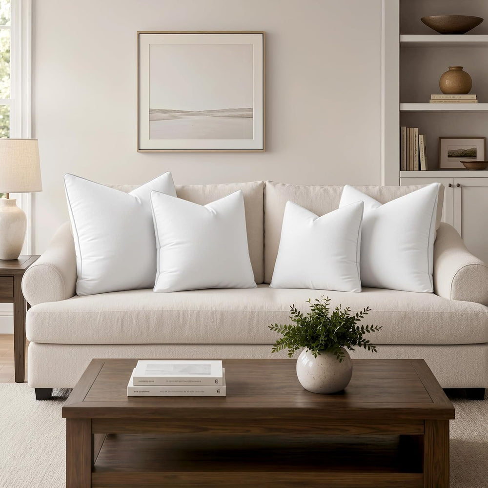 MIULEE 18 x 18 Pillow Inserts (Set of 2) -Decorative Throw Pillows for Couch ...