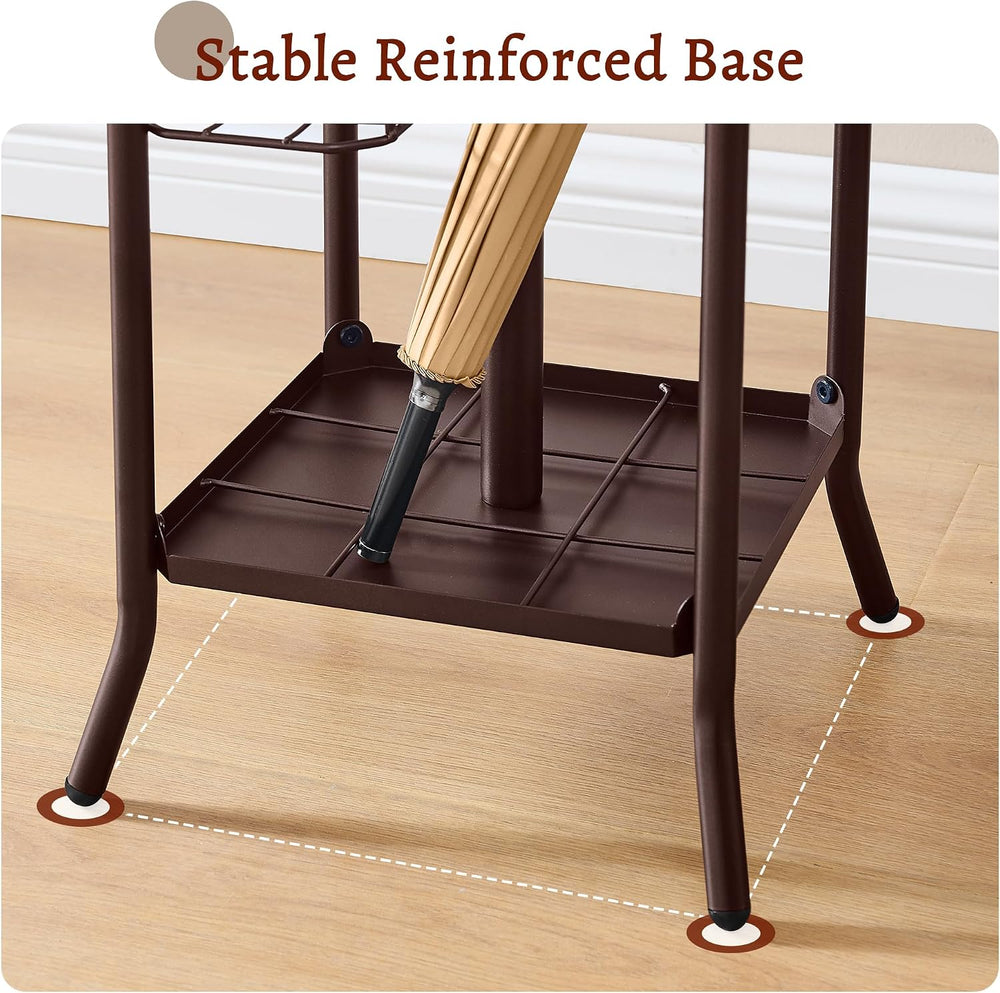 FAVOOSTY Coat Rack Freestanding,Coat Rack Stand with Umbrella Holder,Metal Co...