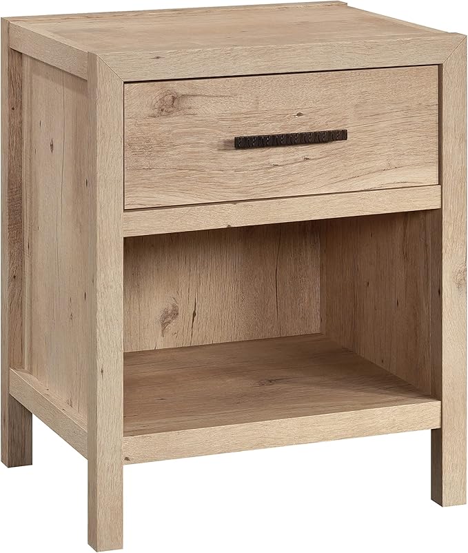 Sauder Pacific View Bedroom Night Stand, Spacious Storage, 1 Drawer Nightstand, Prime Oak Finish