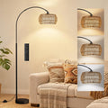 Ambimall Boho Arc Floor Lamp, Color Temperatures and Brightness Adjustable