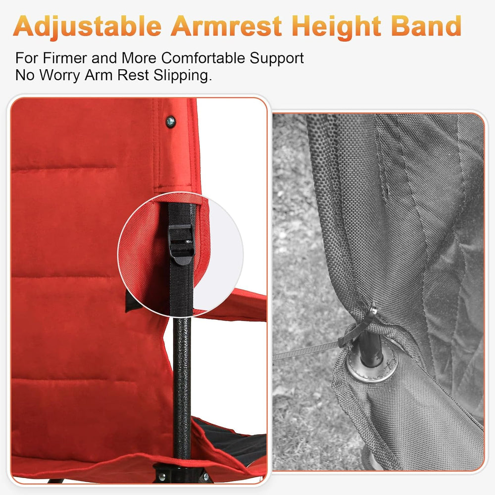 Romswi Oversized Camping Chairs,Heavy Duty Support 500 LBS,Padded Back & ...
