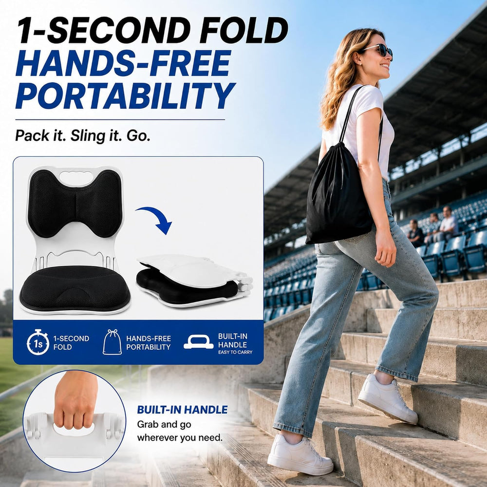Portable Stadium Seat for Bleachers with Back Support, Carry Bag