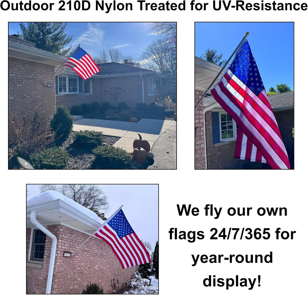 2.5x4 ft Heavy-Duty American Flag with Embroidered Stars