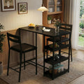 GarveeHome Dining Table Set for 2, Wood Table with Upholstered Chairs