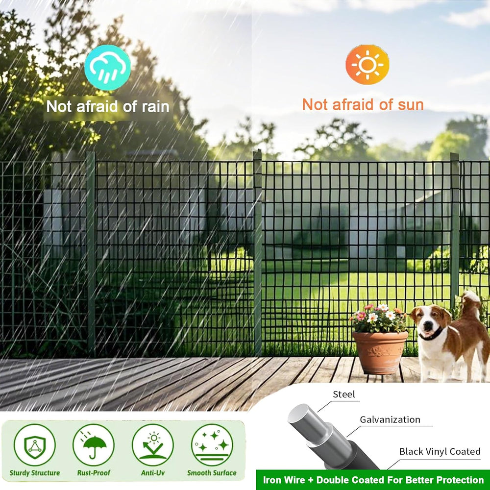 Welded Wire Fence 24inch x 50ft Roll,16 Gauge 2" x 3" Mesh Black