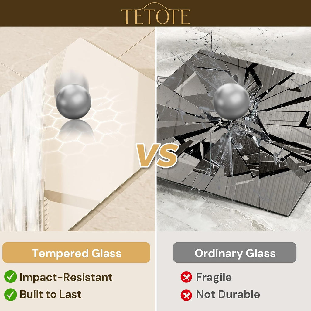 TETOTE Frameless Mirror 24" x 30" Frameless Bathroom Mirror for Over Sink with Tempered Glass, Suitable for Bedroom, Entryway, Hallway, Gym, Vertically/Horizontally