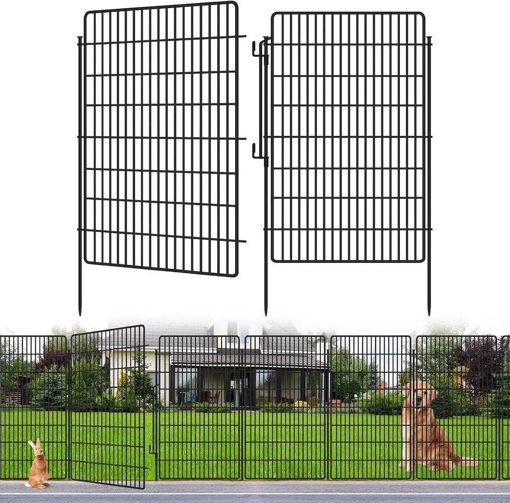 10 Panels Garden Fencing Animal Barrier with Lock, 48 in(H) X 24 Ft(L) Dog Fe...